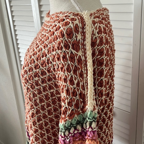 Free People Heatwave Pullover Sweater XS multi color large knit cotton blend - Picture 5 of 10